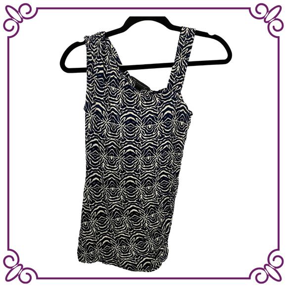 INC Black & White with Geometric Pattern Tank Bra Top XS - Picture 1 of 8